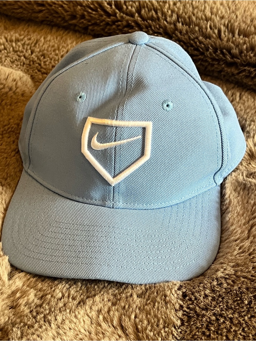 Nike Kids Pale Blue Cap with White Swoosh Shield